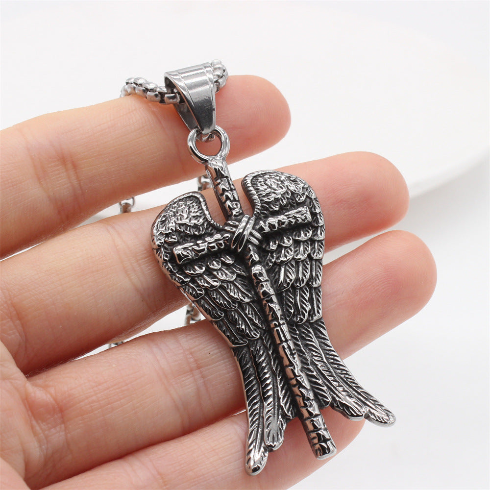 Planderful Everyday Genie – Foreign Trade Jewelry Wholesale Cross Feather Pendant for Men