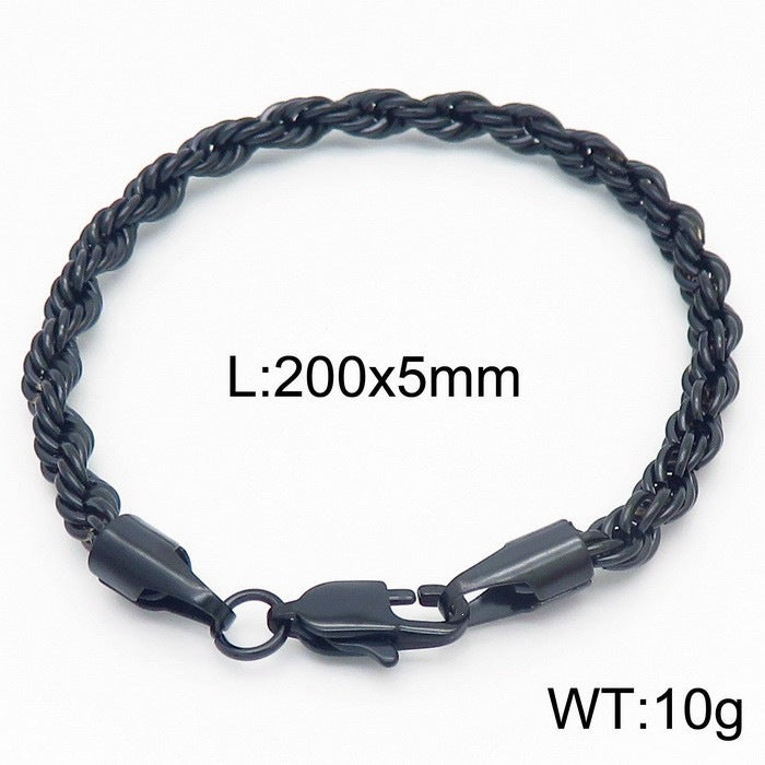 Minimalist Unisex Bracelet Stacked Figaro Twist Chain Cuban Chain