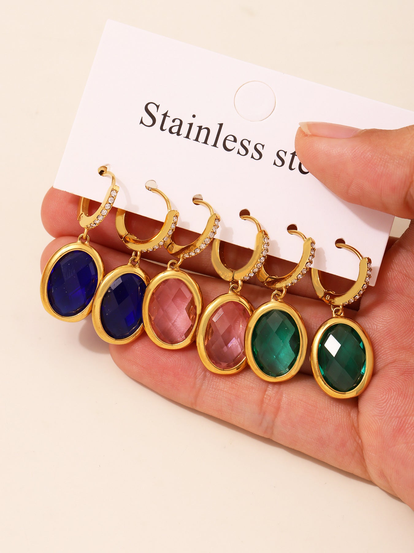 Planderful Lido Cut Oval Czech Glass Zircon Earrings Party