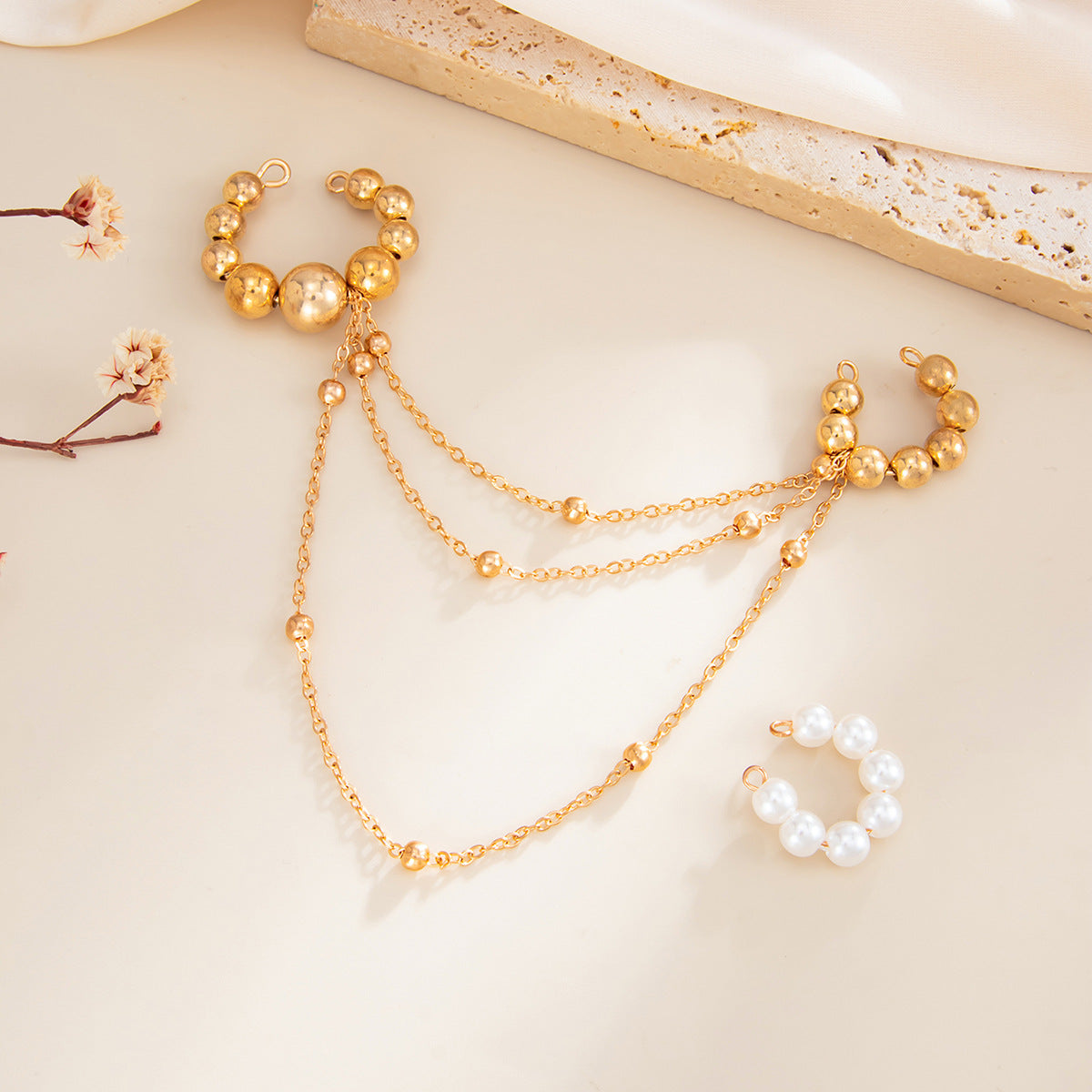 Planderful Vienna Verve Imitation Pearl Ear Clips Set For Women With Retro Beaded Tassel Clip On Earrings