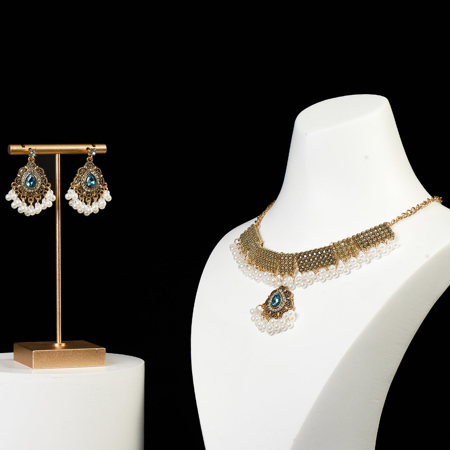 Savanna Rhythms Pearl Necklace and Earring Set