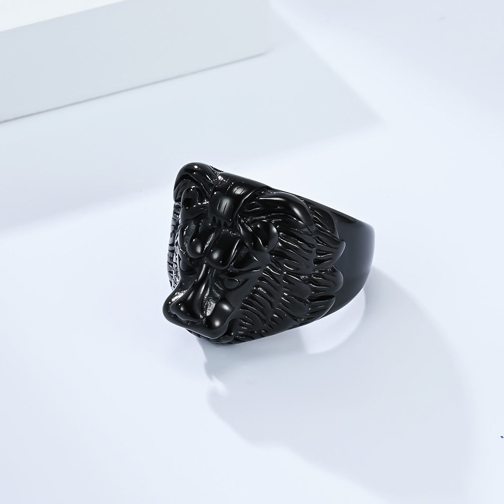 Steel Ring – Statement Lion Head Ring