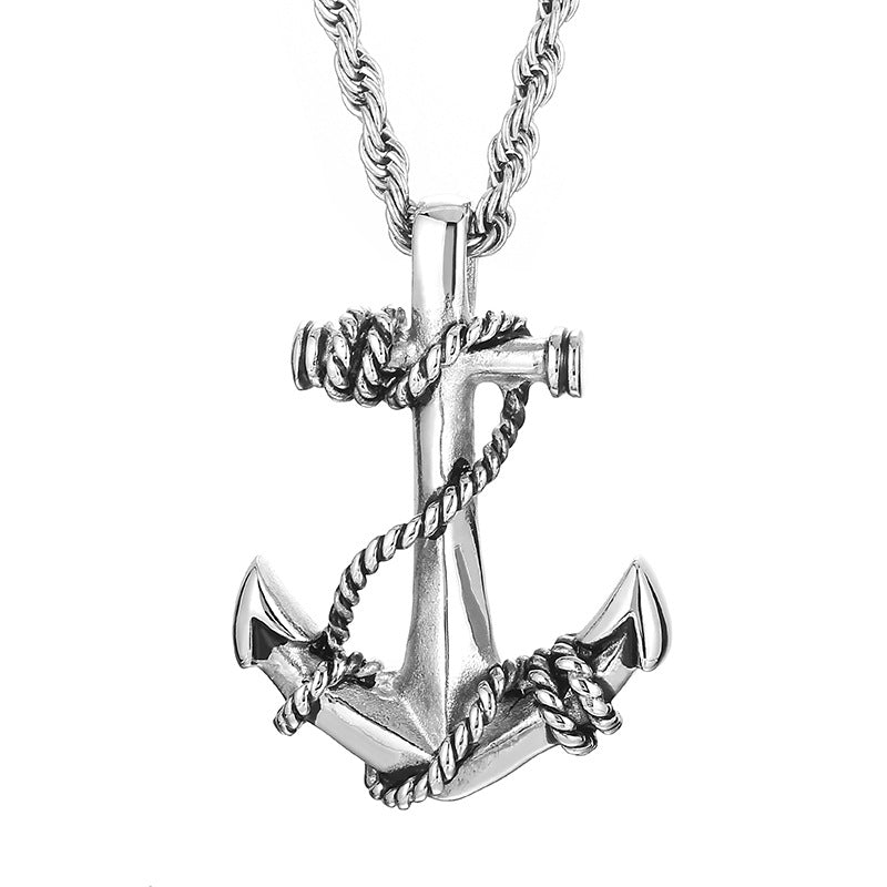 Pirate Anchor Skull Pendant for Men with Stainless Steel Chain