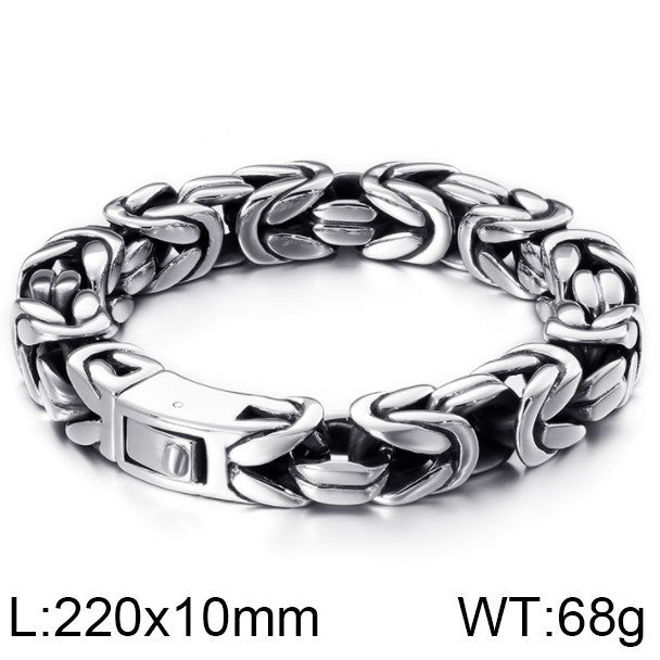 Planderful Custom Mens Square Titanium Steel Punk Bracelet