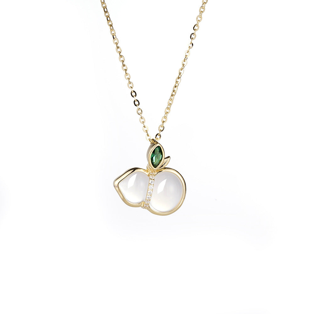 Chalcedony Gourd Silver Necklace