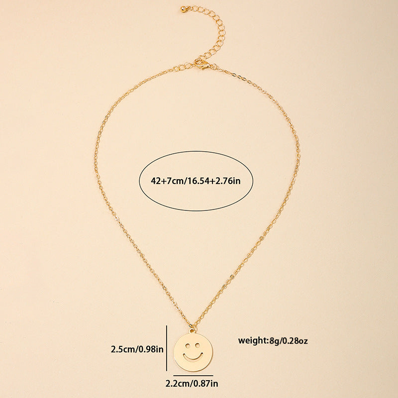 Charming Smiling Face Necklace with Hip-Hop Vibe