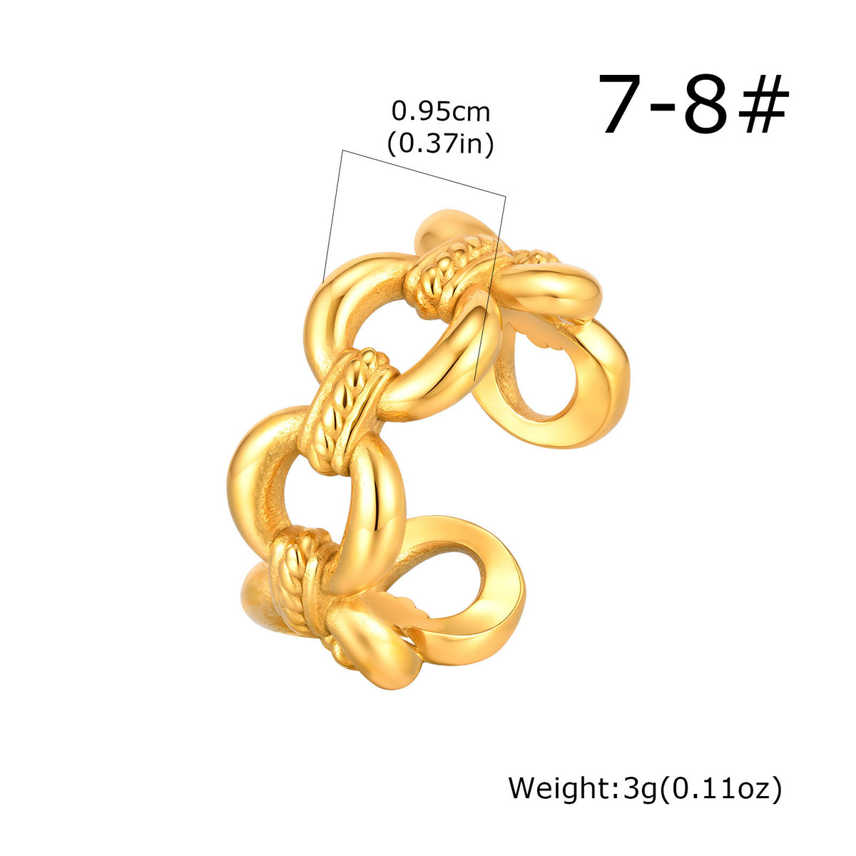 Stainless Steel Twist Hollow Weaving Cold Wind Ring