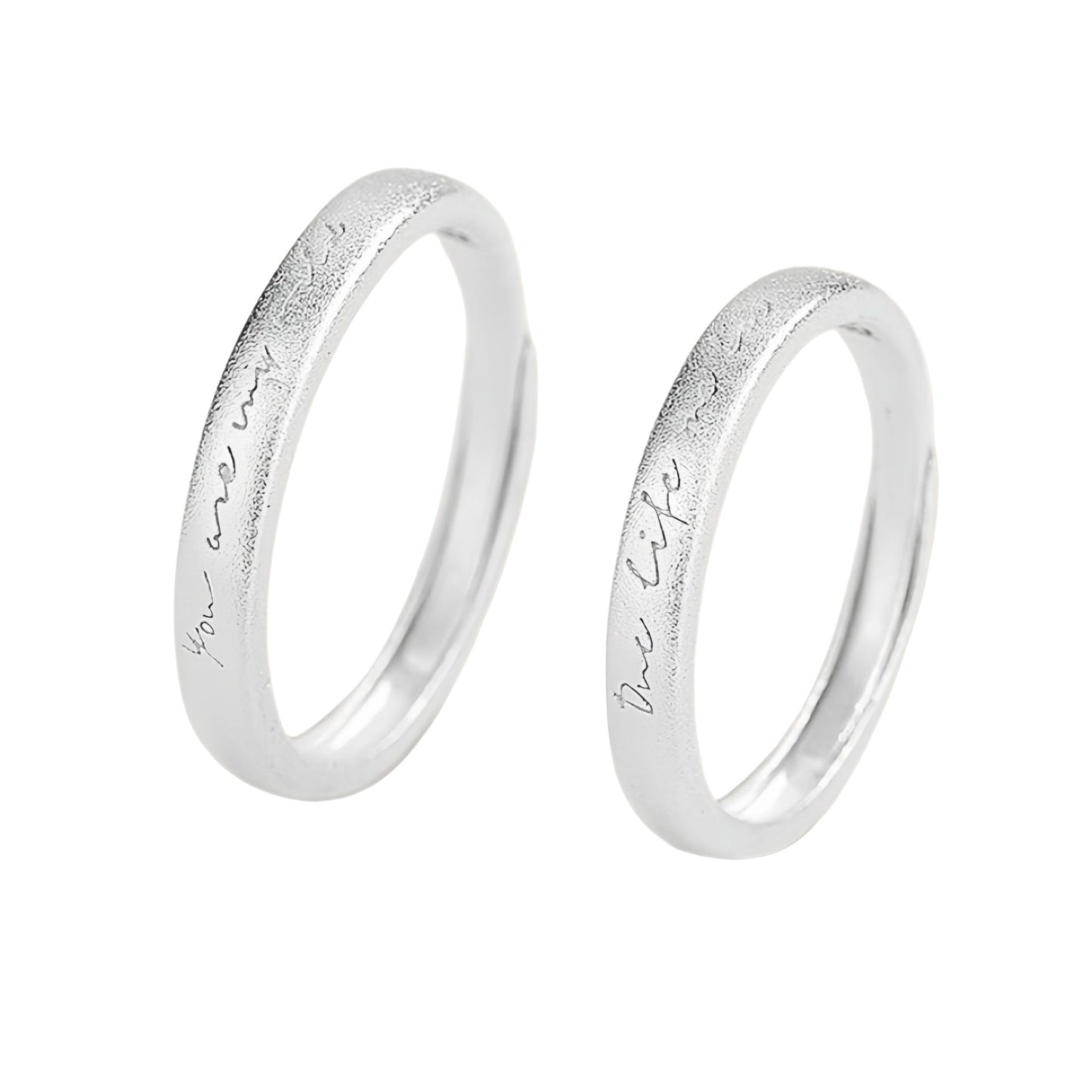 Planderful Sterling Silver S925 Couple Ring Open Adjustable For Him And Her High End Design