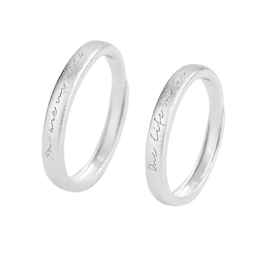 Planderful Sterling Silver S925 Couple Ring Open Adjustable For Him And Her High End Design