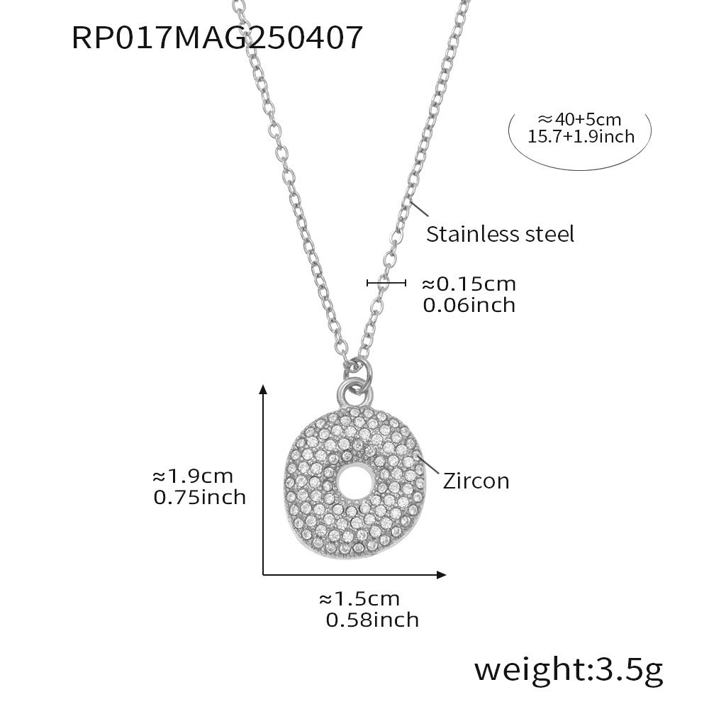 Planderful 26 Letter Zircon Necklace Gold Plated Hip Hop