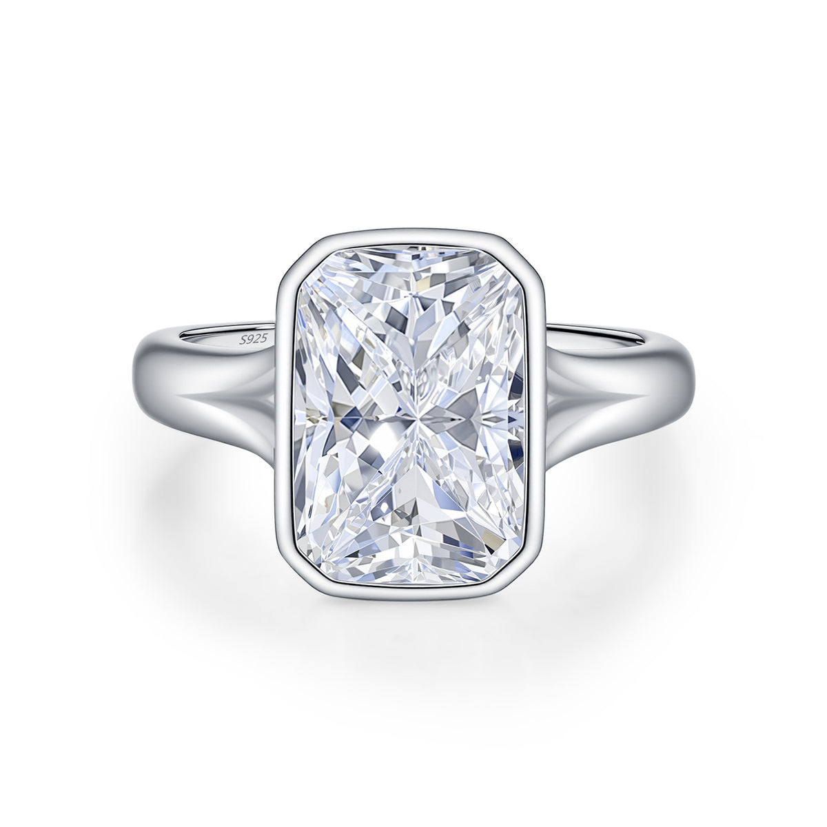 S925 Sterling Silver Cushion-Cut Moissanite Statement Ring