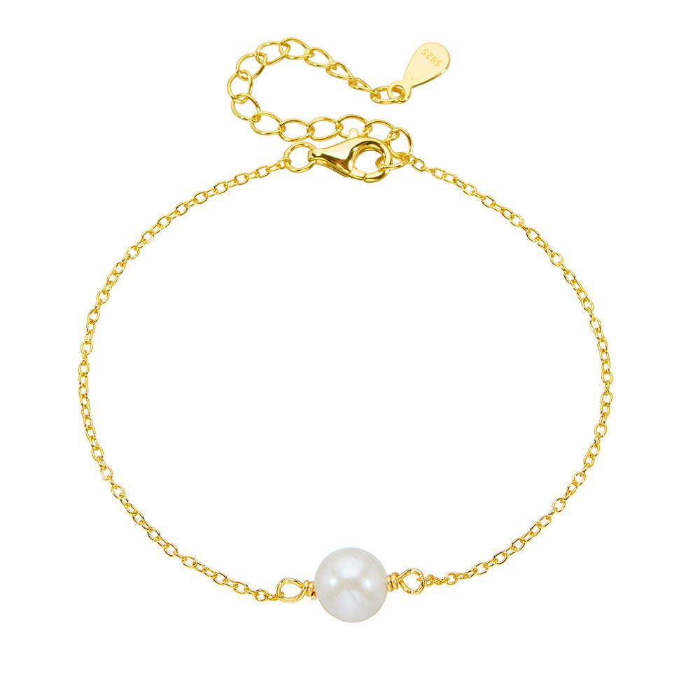 S925 Sterling Silver Daily Natural Pearl Bracelet European, American Style Accessories