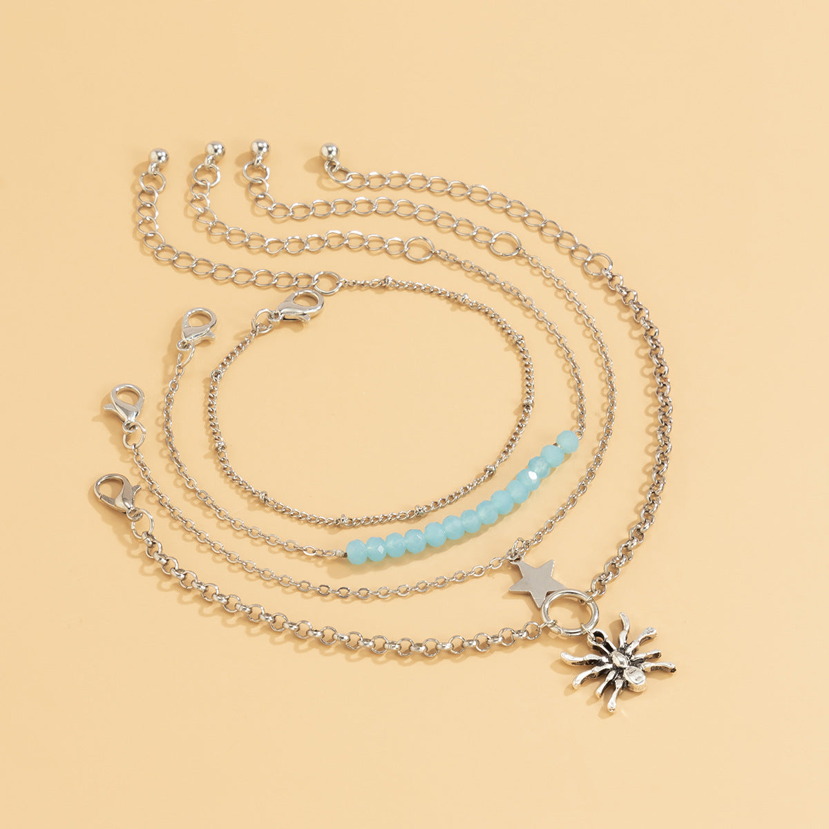 Planderful Crystal Spider Bracelet Multi Layered Chain For Edgy Punk Fashion Lovers Statement Accessory