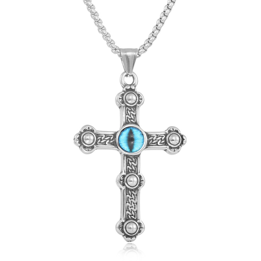 European And American Stainless Steel Cross Eye Pendant