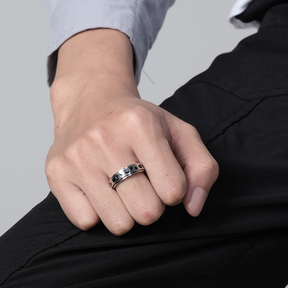 Planderful Heart Shaped Rotating Rings For Stress Relief Unisex Fashion Accessory For Men And Women