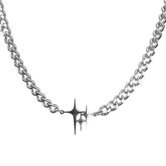 Planderful Jewelry Star Necklace In Titanium Steel Chain Premium Clavicle Pendant For Everyday Glamour