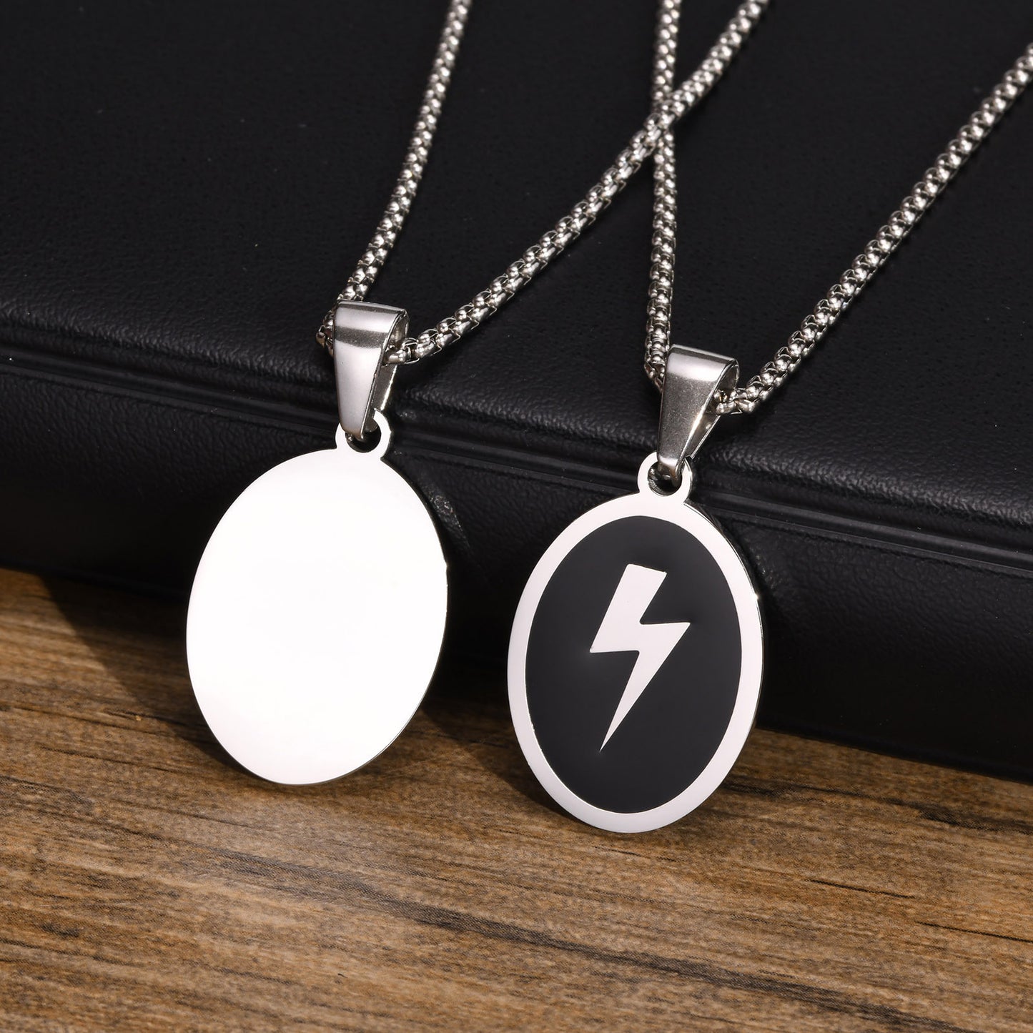 Titanium Steel Necklace Wholesale Stainless Steel Lightning Pendant