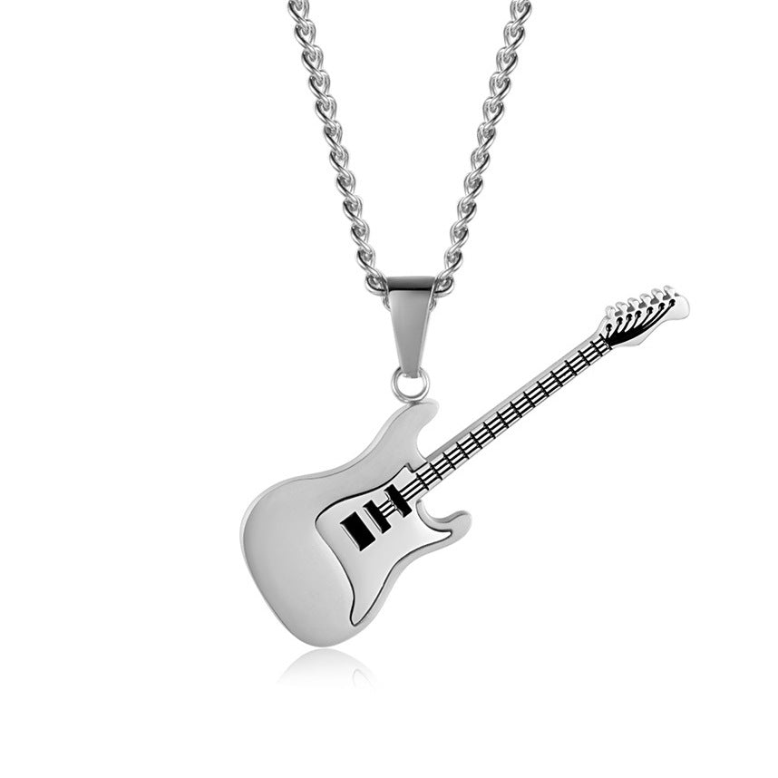 Guitar Necklace Planderful Everyday Genie Folk Style Steel Pendant For Music Lovers