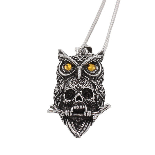 Owl Skull Pendant Titanium Steel For Men And Women Unisex Protection Retro Dark Style Planderful Jewelry
