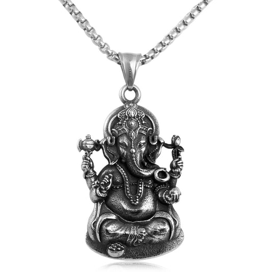 European American Stainless Steel Thai Buddha Pendant Necklace