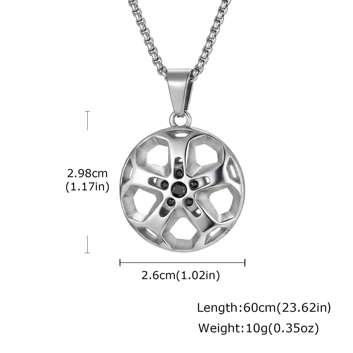 Ship Wheel Stainless Steel Pendant for Men