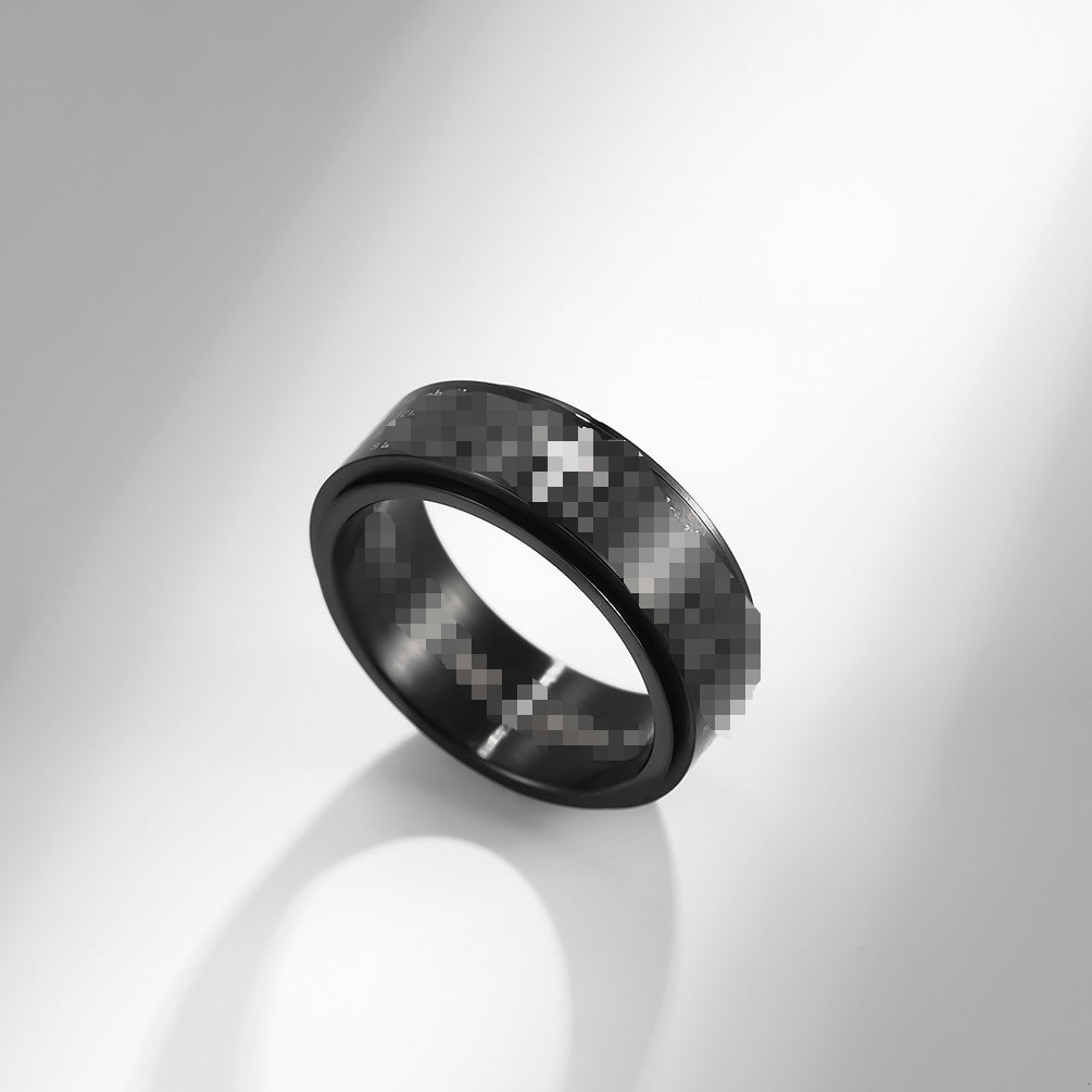 Planderful Self Motivation Ring Rotatable Titanium Steel Anxiety Relief Jewelry for Professionals and Students