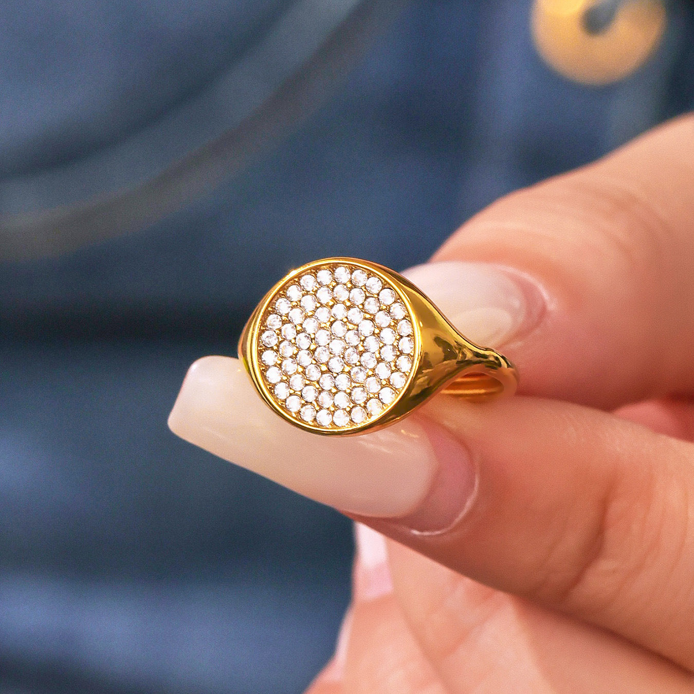 Planderful Zircon Love Ring Opening Design Titanium Fans