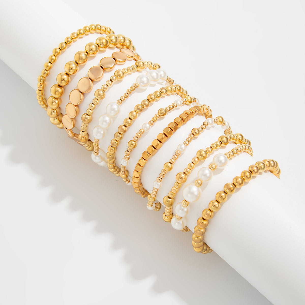 Planderful Vienna Verve Cross Beaded Elastic Bracelet Set For Women Retro Versatile Statement Jewelry
