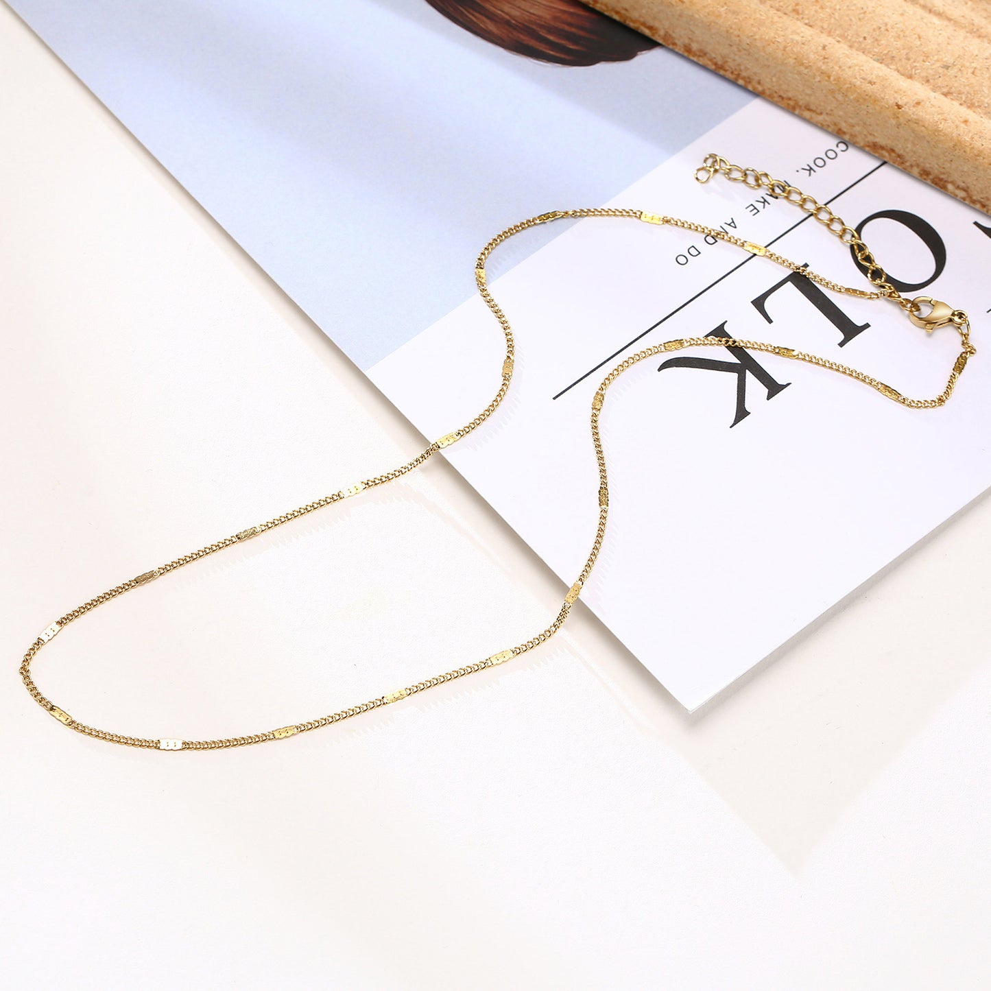 Stainless Steel Necklace Gold Women's Long Titanium Steel Jewelry