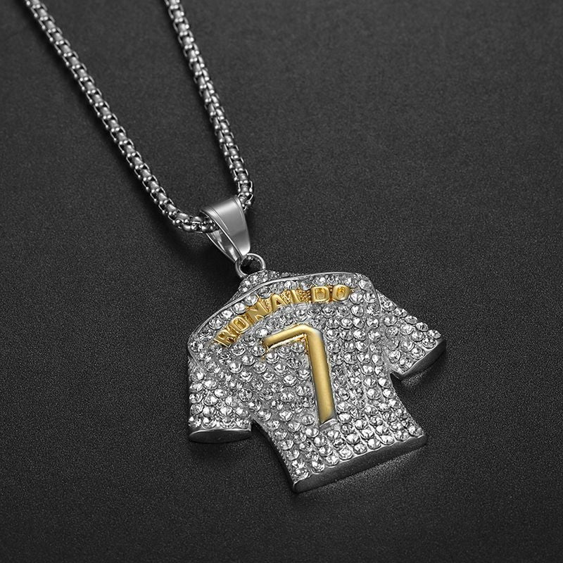 Zircon Necklace - Elegant Everyday Wear Stainless Steel Gold Plated Pendant With Zircon Crystals