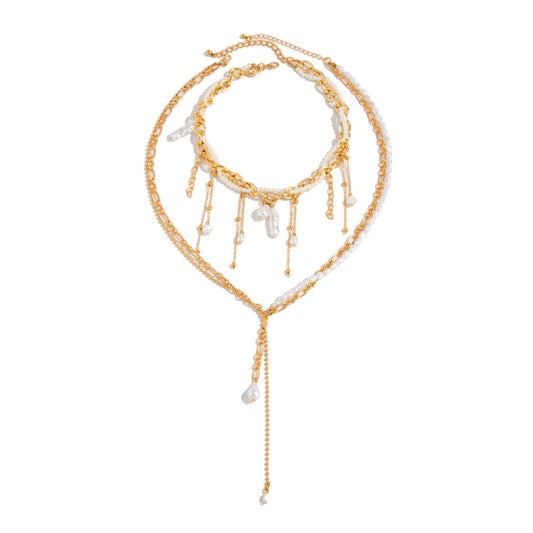 French Baroque Pearl Fringe Necklace