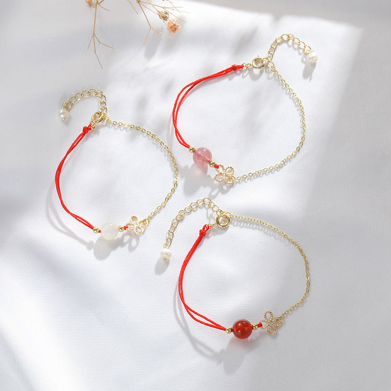 Fortune's Favor Crystal Rope Bracelet with Sterling Silver Needle