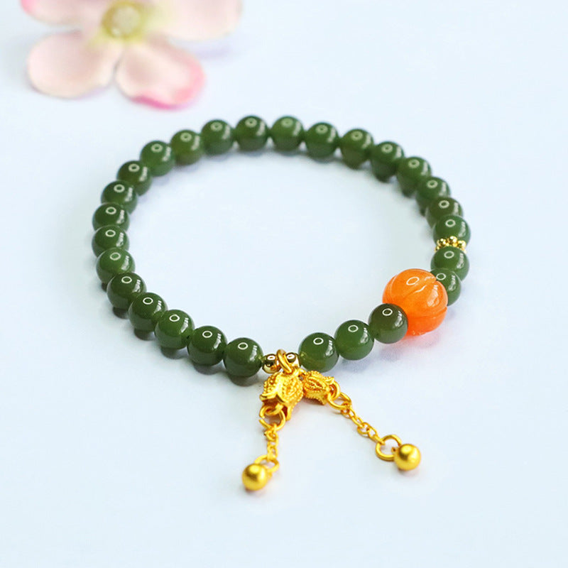 Hetian Jade Lily-of-the-Valley Bracelet