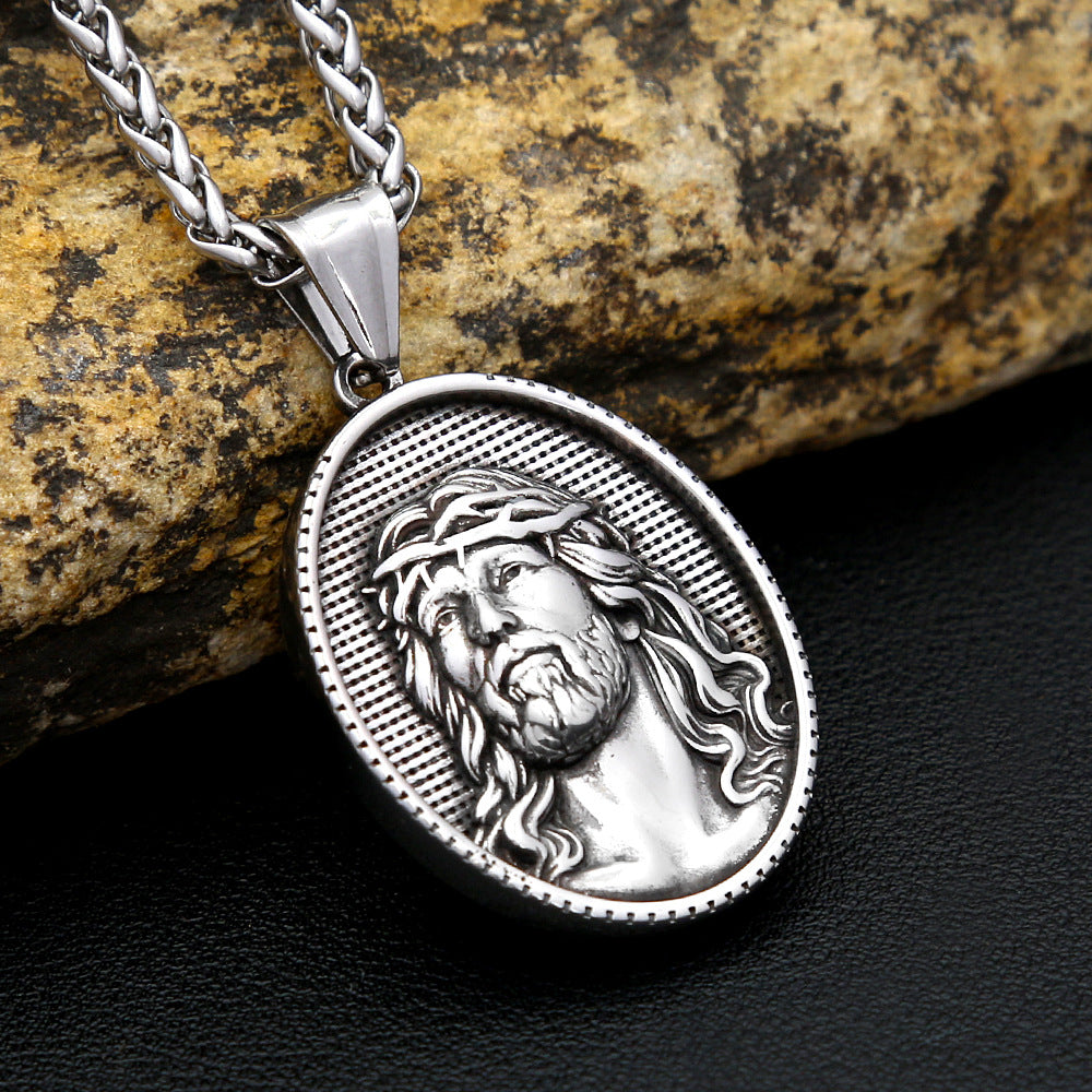 Vintage Stainless Steel Pendant Necklace