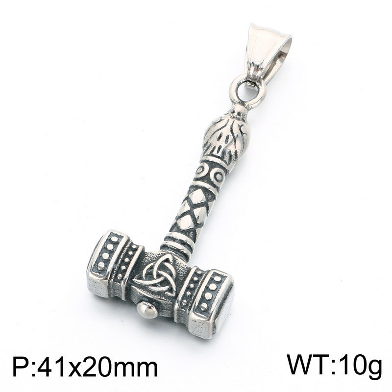 Nordic Viking Quake Stainless Steel Men's Pendant Vintage Irish Knot Mythical Pendant Necklace