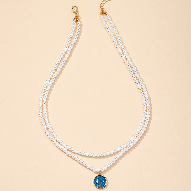 Midnight Sky Pearl Pendant Sweater Chain - Vienna Verve Collection by Planderful