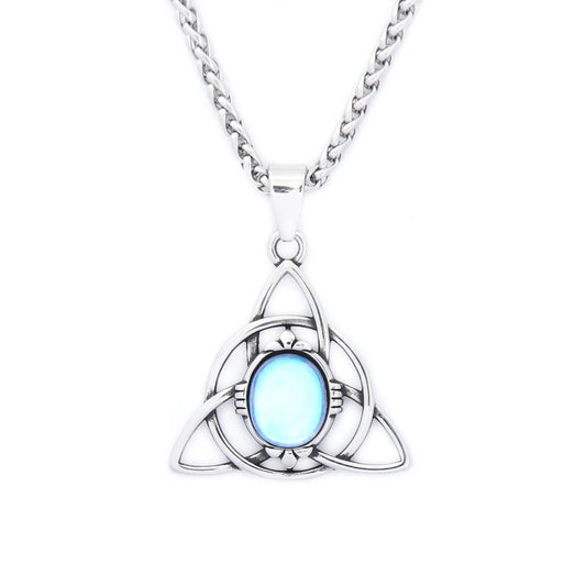 Celtic Witch Stainless Steel Men's Pendant Necklace