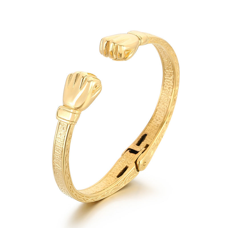 Planderful Genie Retro Men Stainless Steel Boxer Bracelet