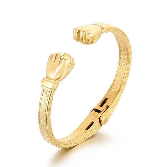 Planderful Genie Retro Men Stainless Steel Boxer Bracelet