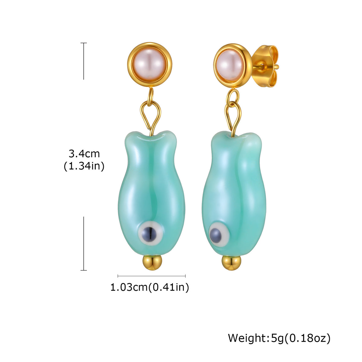 Stainless Steel Pearl Earrings