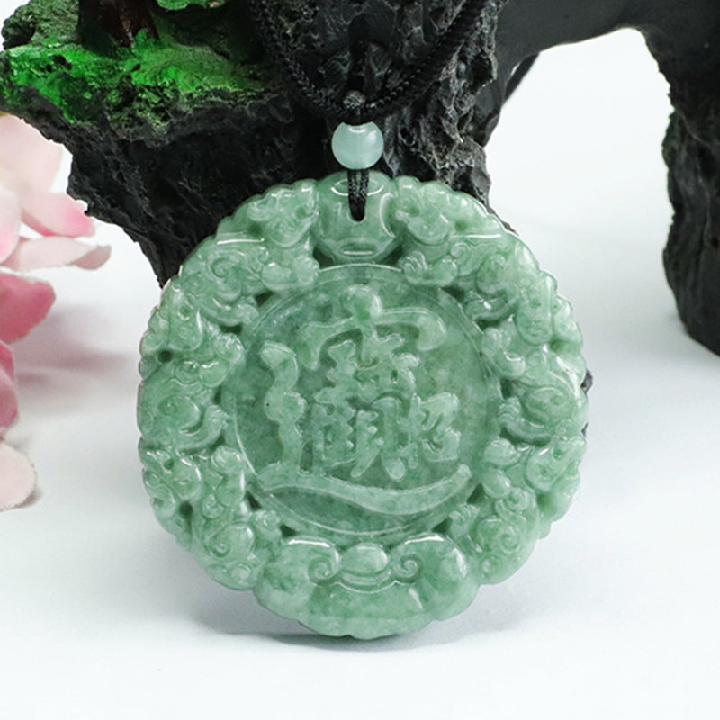 Emerald Fortune Pixiu Pendant with Myanmar A Grade Jade