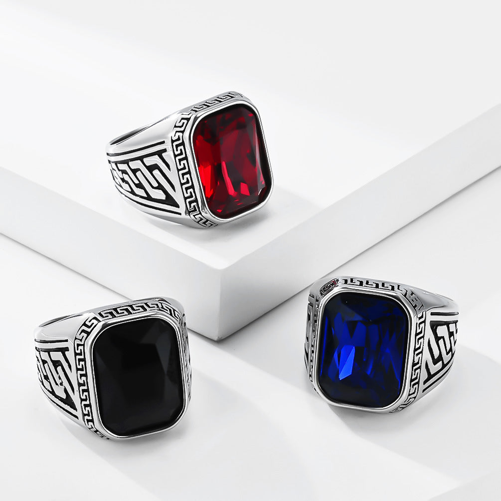 Paper Pattern Stainless Steel Men's Ring