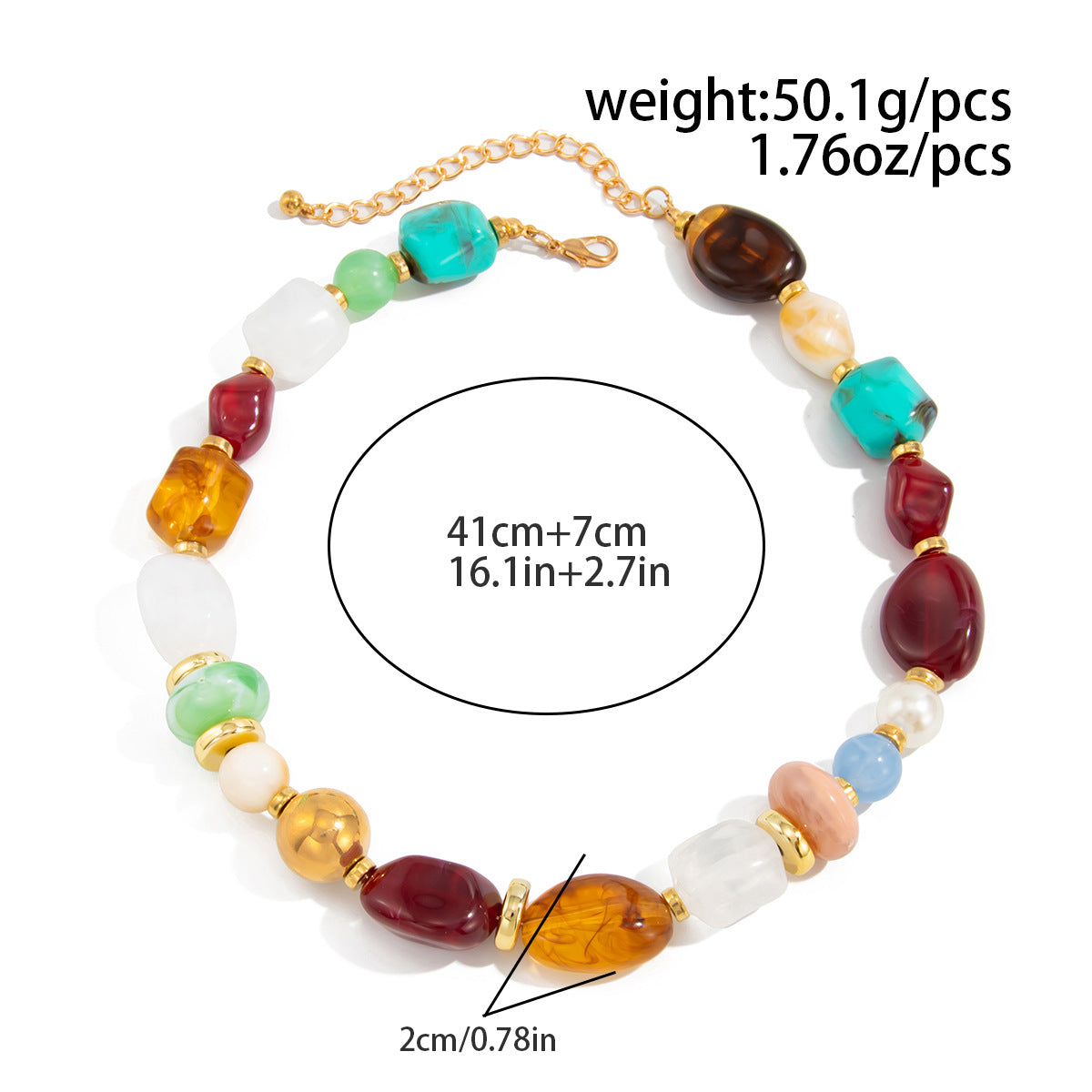 Ethnic Style Smudged Irregular Beaded Retro Maillard Collarbone Imitation Pearl Necklace