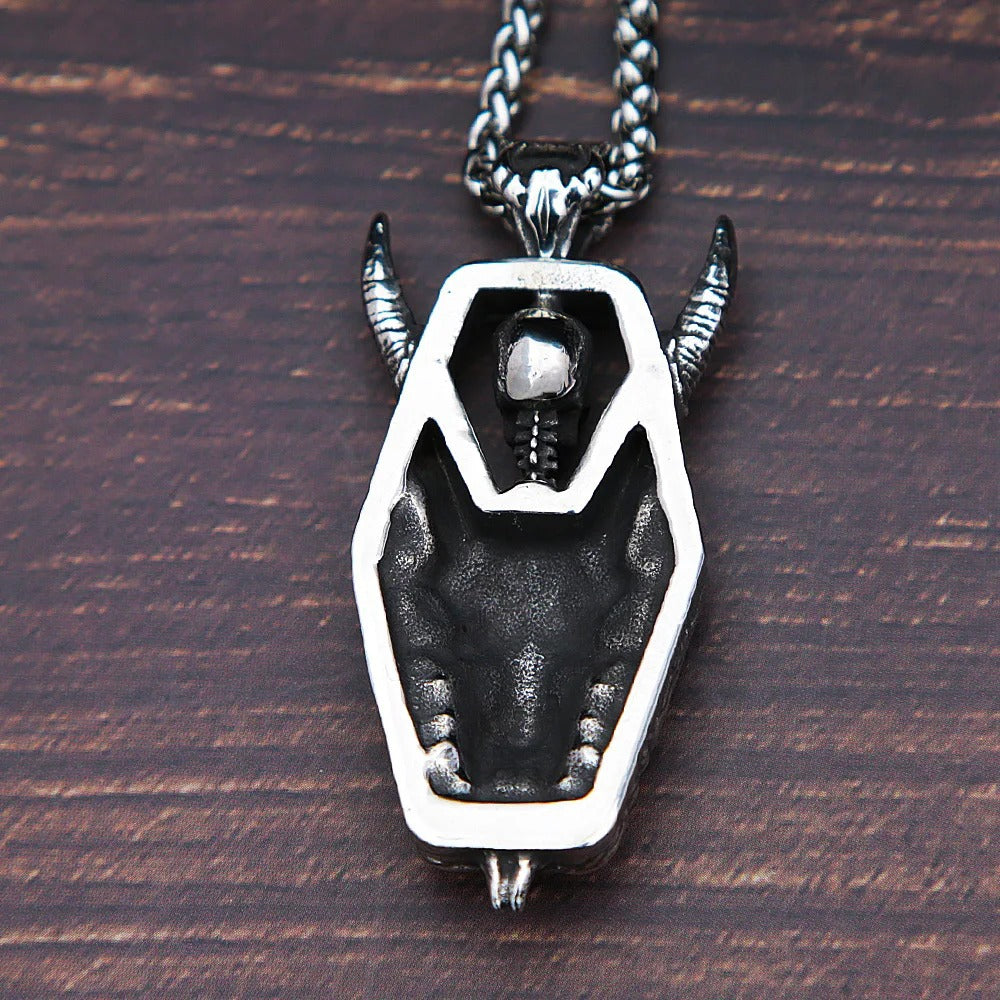 Punk Skull Stainless Steel Men's Pendant Necklace