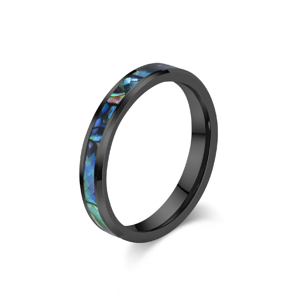 Planderful Tungsten Ring Inlaid Abalone Shell For Men And Women Premium High End Couple Jewelry