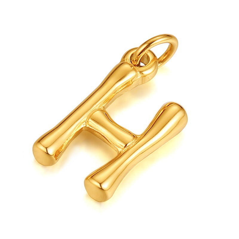 Cross-Border Popular Titanium Steel Letter Necklace Fashion