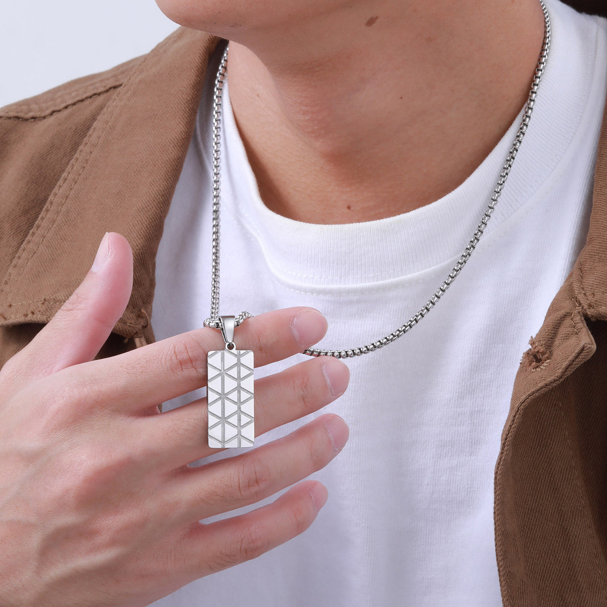 Geometric Black Stainless Steel Necklace