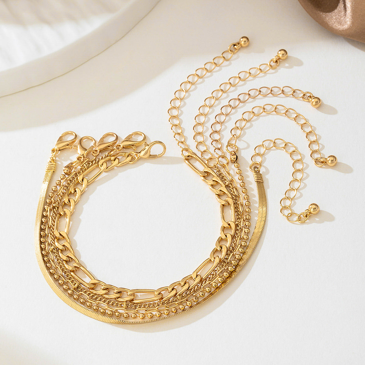 Stylish Minimalist Metal Snake Chain Bracelet Set for Women