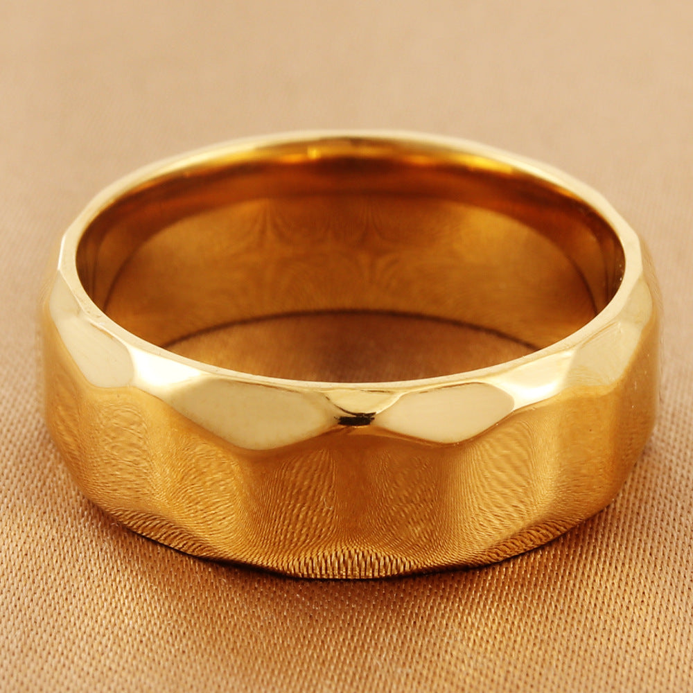 Personalized Titanium Steel Polygonal Men's Ring - Retro Multilateral Trendy Accessory