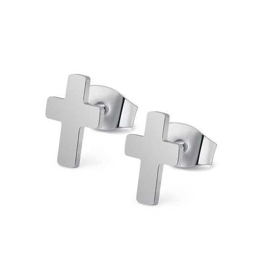 Planderful Titanium Steel Cross Earrings For Men And Women Trendy Minimalist Everyday Genie Jewelry